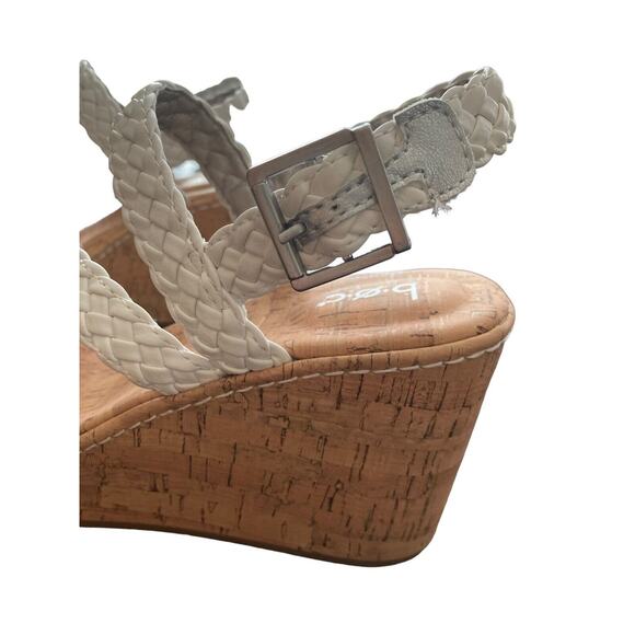 Born Boc Women Sandal Chrissy Size 11 New Braided Cork Ultra High Wedge White - Picture 4 of 6
